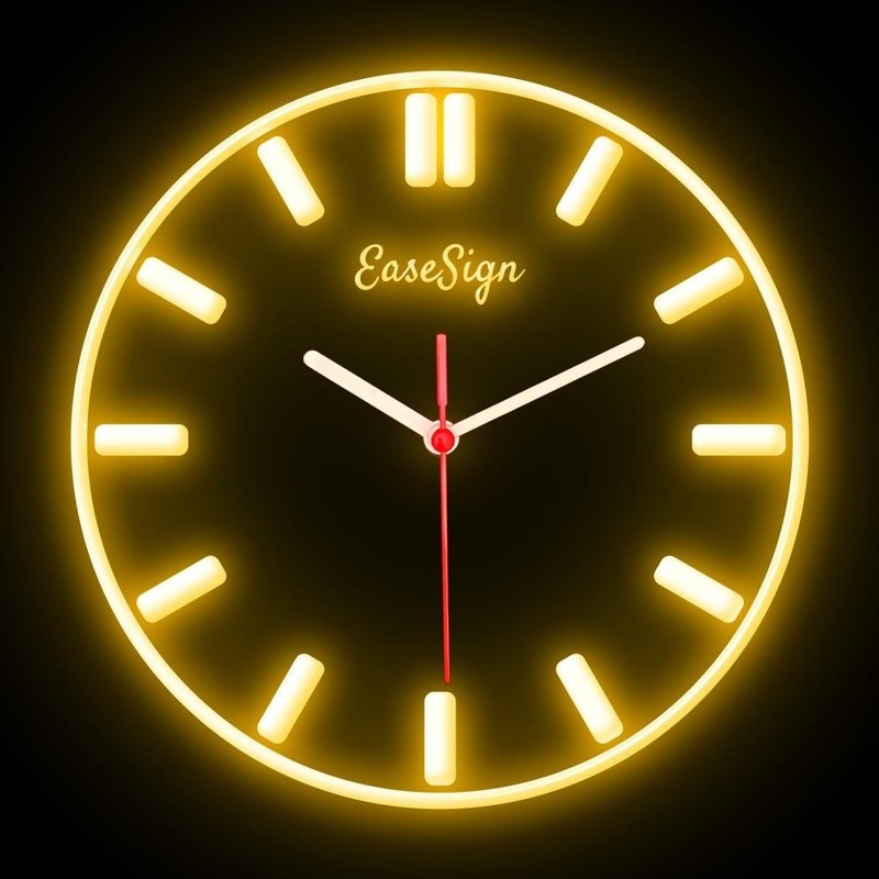 EaseSign Minimalism European Interior Design Wall Home Decor Neon Clock 7 Colors gallery