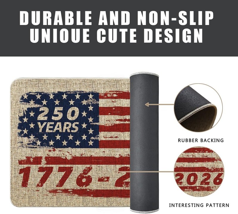 250th Anniversary Door Mat 4th of July Red White and Blue Decor Memorial Day gallery