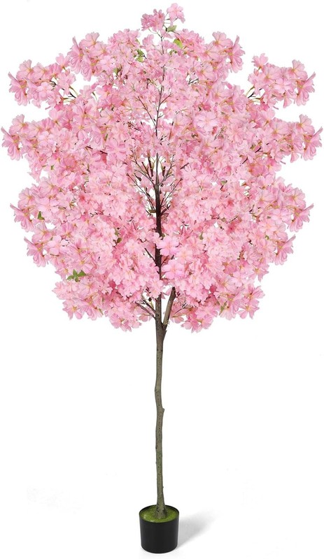 6Ft Tall Cherry Blossom Artificial Tree,Fake Pink Cherry Blossom Tree,Lifelike