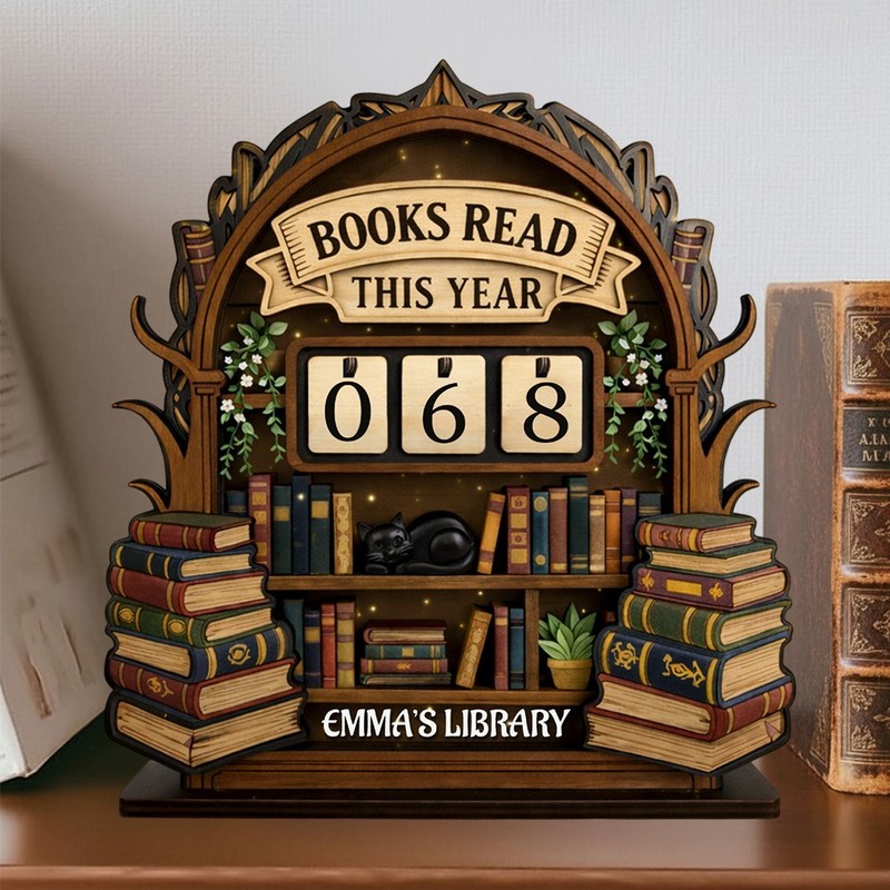 Personalized Reading Tracker Wooden Book Tracker Books Read Counter Custom gallery