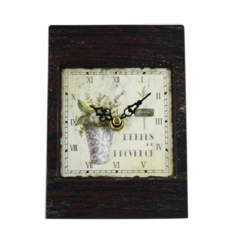Metal Lavender Table Clock 12x8x17cm Kitchen Office Home Bedroom Decor – Retro