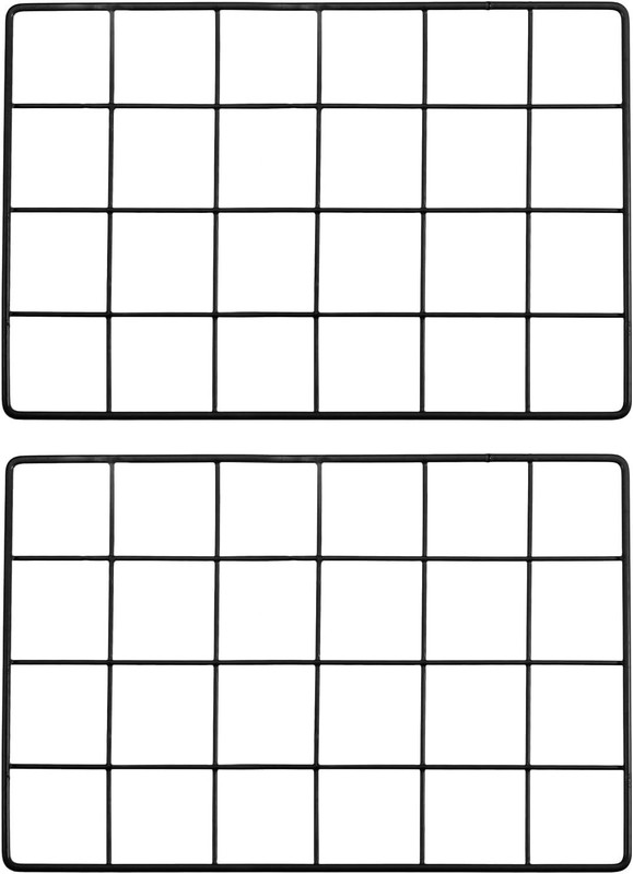 PATIKIL 12×8 Inch Wall Grid Panel, 2 Pcs Metal Wire Photo 12x8inch, Black