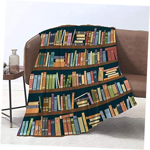 Shelves are Full of Library Books Super Soft Throw 60 W By 80 L Inch Multi 05