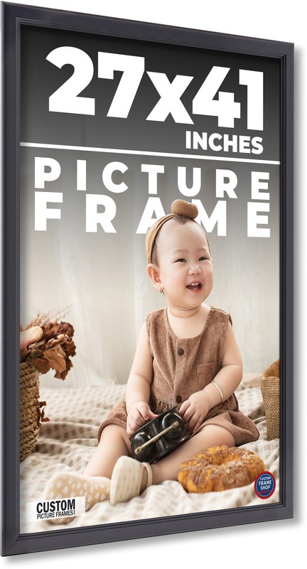 27×41 Frame Black Picture Frame Modern Photo Frame UV Acrylic, Acid Free Backer