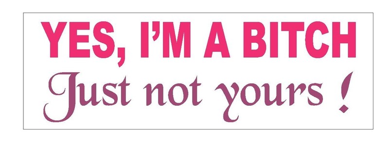 Yes I’m A Bitch Just Not Yours Funny Bumper Sticker or Helmet Sticker D623