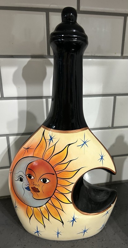 Set of 3 Celestial Sun & Moon Black Yellow Decorative Jars Pitchers Bottles gallery