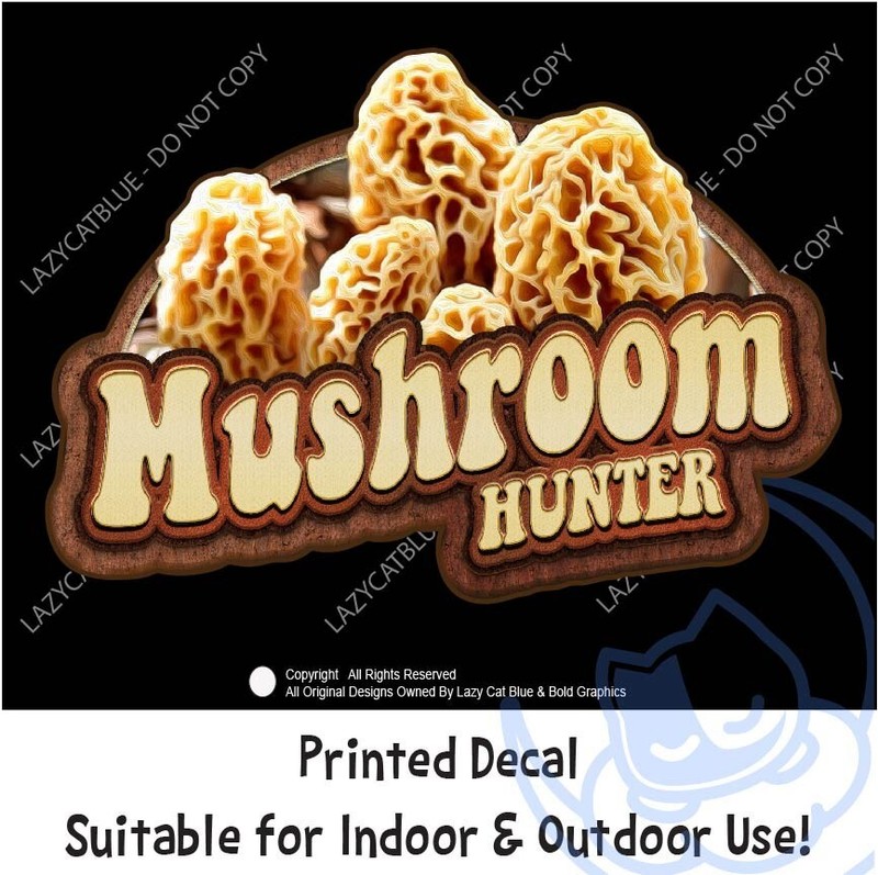 Mushroom Hunter Decal Sticker Morel Spring Fungi Shroom Nature Trail Morrels