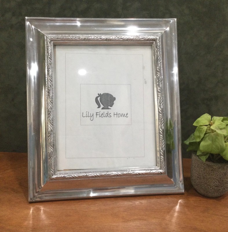 Lily Fields Home 13.5 x 11.5” Beveled Silver Metal Alloy Picture Frame