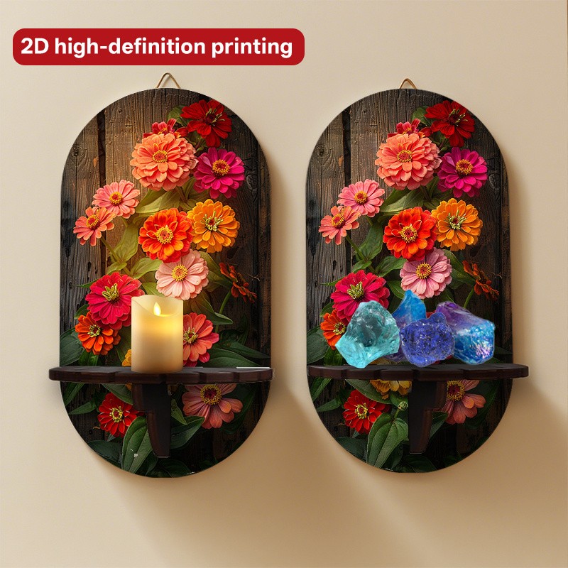 2pcs Contemporary Floating Shelves Wall-Mounted Storage Shelf Home Decoration