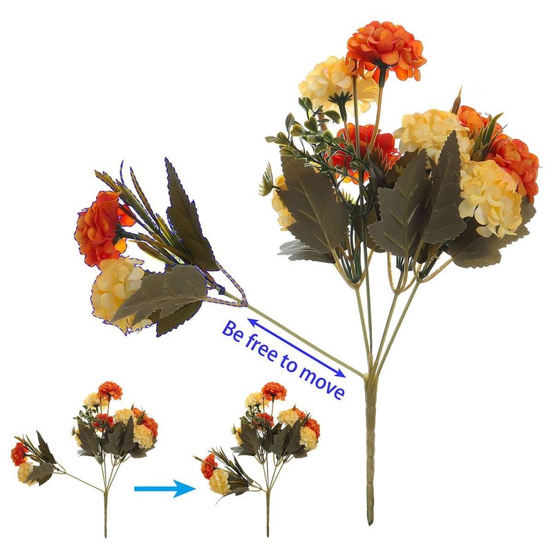 5Bundles Artificial Flowers Bouquet Fake Plant Bunch Wedding Party Home Decor gallery