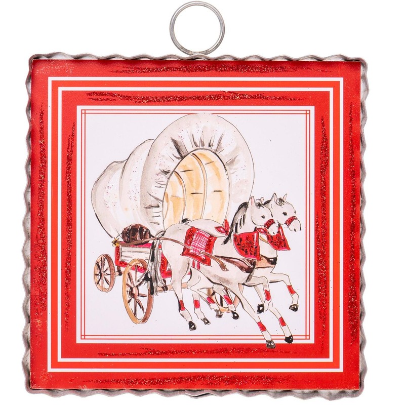 The Round Top Collection Mini Gallery Covered Wagon 6x6x1 F25184