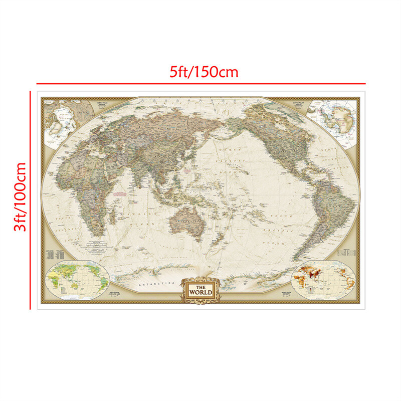 5x3ft 7x5ft Map of the World Country With City Poster Prints Office Wall Decor gallery