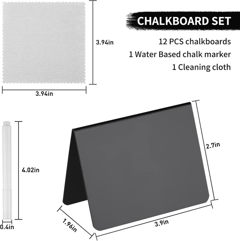 12 Pack 4"X3"Mini Chalkboard Signs for Chalk Sign for Food - Party - Buffet - Ta gallery