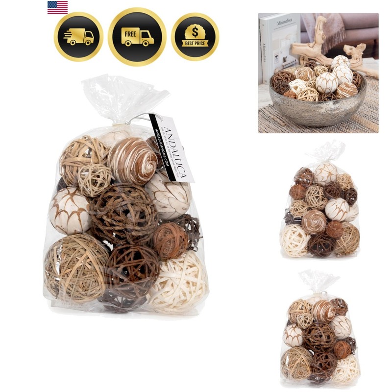 Decorative Balls Bag Bowl Filler Home Decor Beige