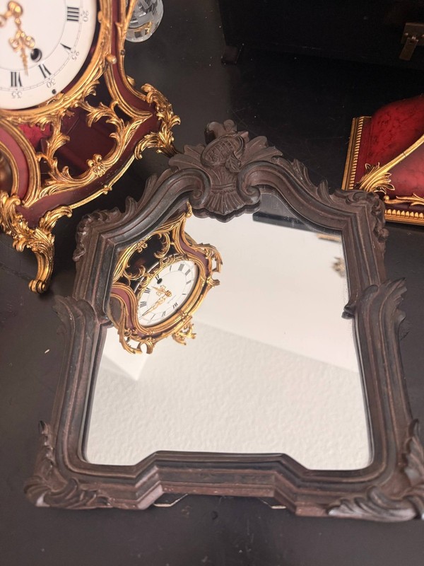 Ornate Gothic Resin Vanity Mirror Dark Brown Baroque Tabletop Wall Decor gallery