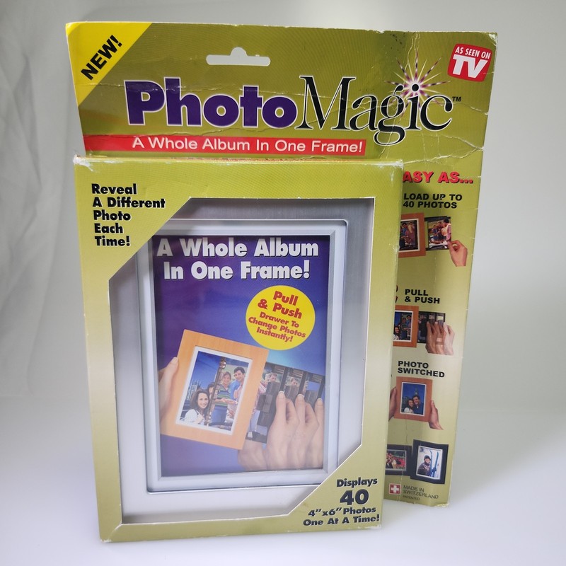 Photo Magic Rare 4″x6″ Photo Frame – Holds 40 Photos Silver Metal Frame