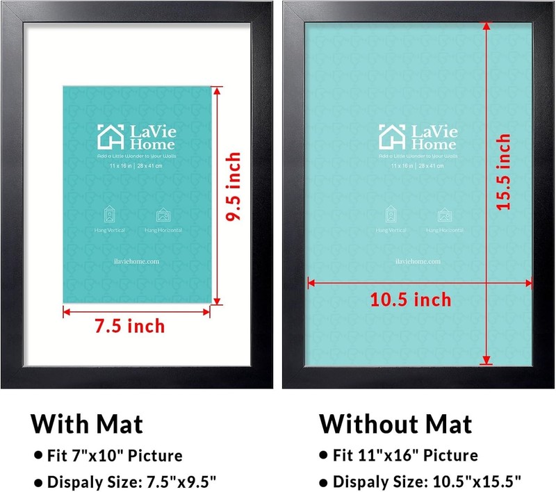 11x16 Black Gallery Frame - Perfect for Vertical or Horizontal Display gallery