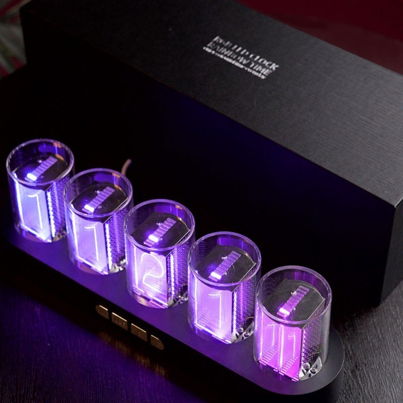 RGB Pseudo Glow Tube Clock 9 Display Modes DIY Nixie Clock 2W Built-in LED #sz gallery