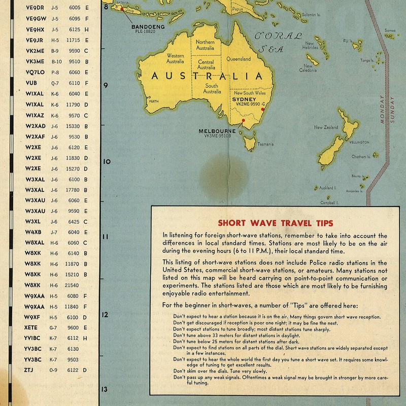 Ham Radio Map 1933 Short-wave Worldwide Radio Tours Stations Poster Amateur ARRL gallery