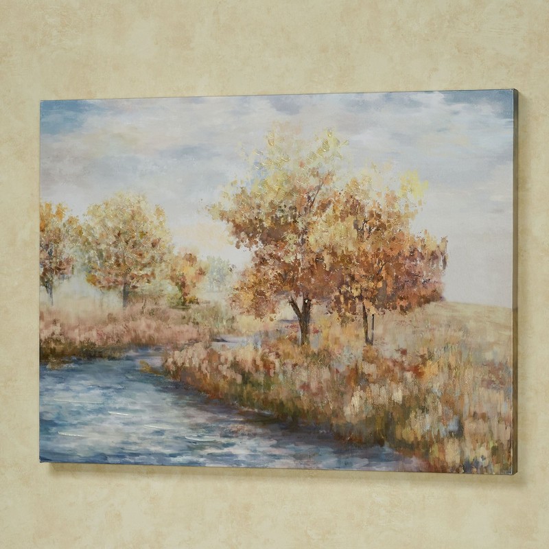 Golden Afternoon Landscape Giclee Canvas Wall Art Fall Foilage