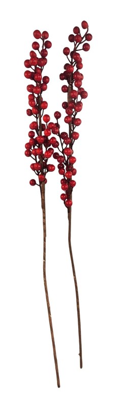 Red Berry Stems Artificial Christmas Picks, Holiday Floral Branches, Festive Wre