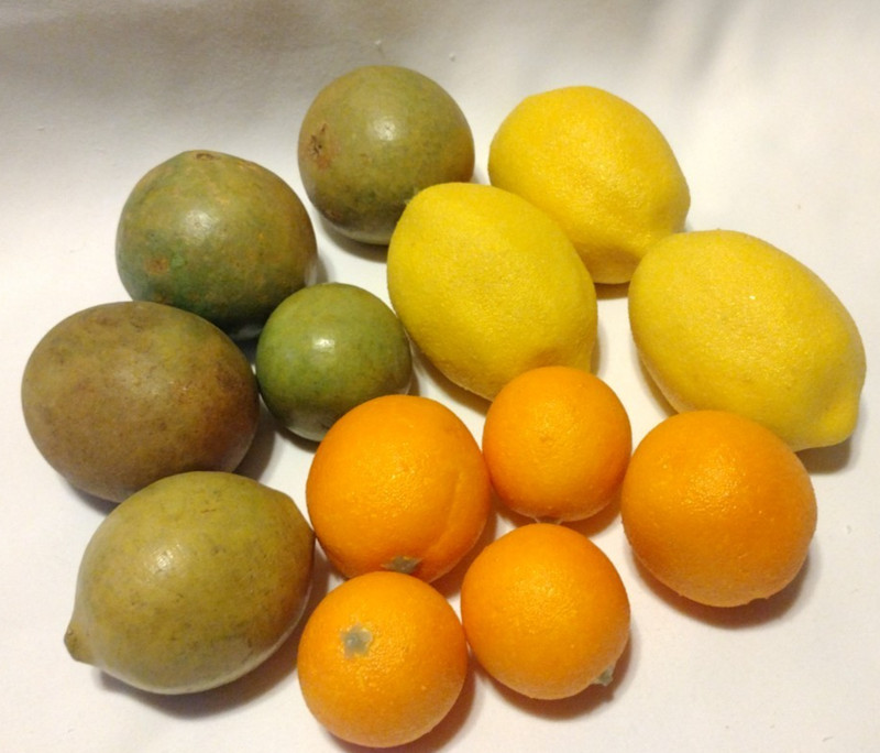 Vintage Artificial Faux Fruit Bundle Lemons Limes Tangerines Lot Of 13 AB gallery