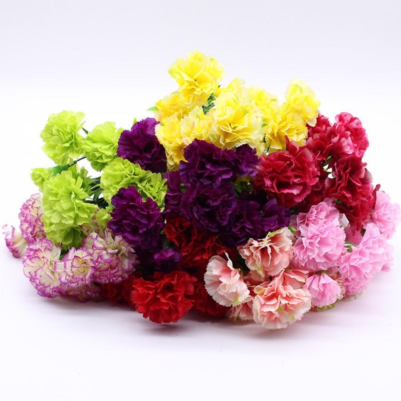 Artificial Carnation Fake Flower Bush Bouquet Family Wedding Decor gallery
