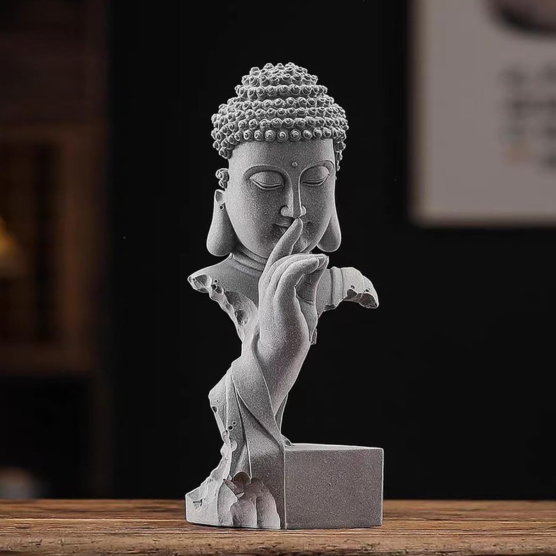 Tiwhdni Buddha Statue for Home Decor,Meditation Figurine 7.87 inches, Cyan