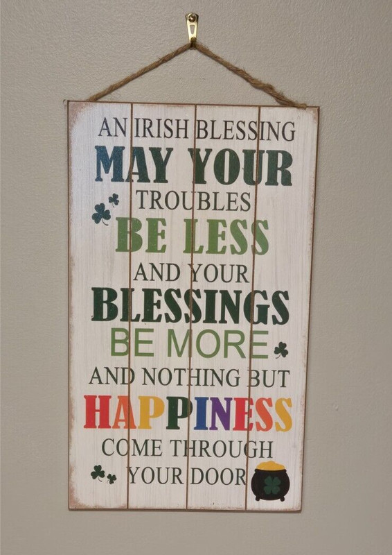 Irish Home Blessing Masonite Wall Plaque 16″ x 9 1/2″