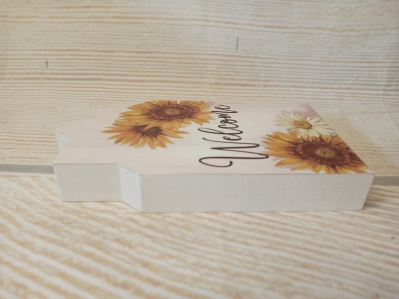 New "Welcome" Sunflower Fall Wood Block Sign Summer Farmhouse Tray Spring Floral gallery