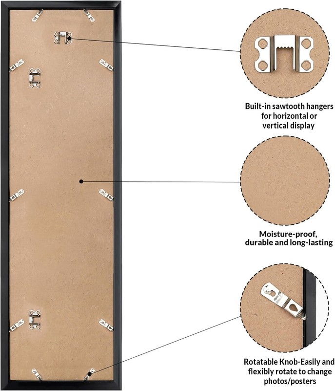 12X36 Picture Frame 2 Pack, Display Pictures 12 X 36 Poster Frame, 12X36 Black gallery