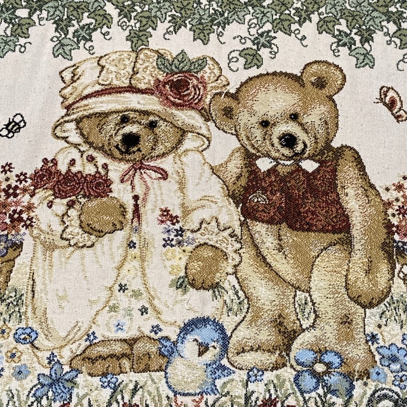 Plush Teddy Bear Couple In Flower Garden Throw Blanket 44x56 Afghan Tapestry gallery