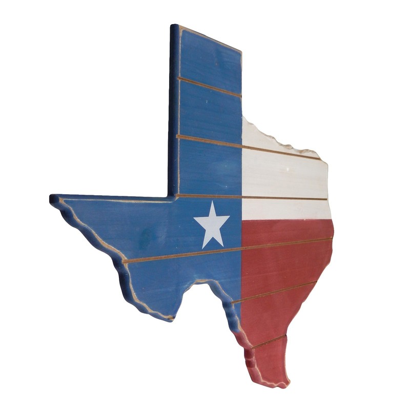 Rustic Distressed Wood Texas Flag Map Outline Wall Decor Hand Painted 18.5 inch gallery