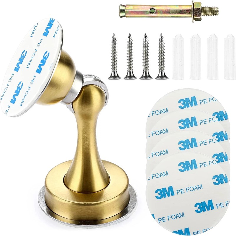 Sturdy Magnetic Door Stopper – Stainless Steel Door Stopper with Magnet for Wall