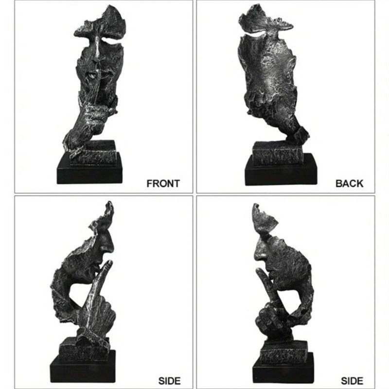 House of Avana Silent Thinker Gray Metal Abstract Sculpture gallery