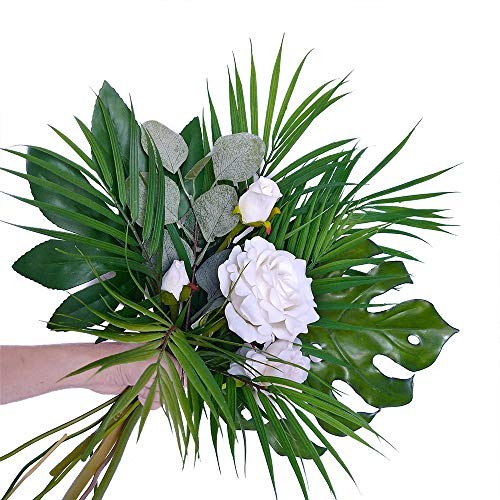 8 Pcs Artificial Areca Palm Leaves Stems Greenery Tropical Palm Tree Leaves Plan gallery