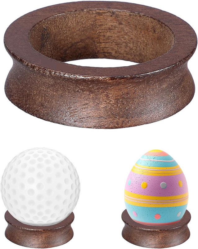 Wooden Sphere Holder Display Stand, 6 Pack Small Wood Crystal Ball Stand, Sim…