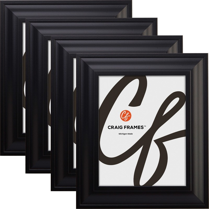 Contemporary Upscale, 2″ Black Picture Frames, Common Sizes, 4×5-24×36, 4-Pack