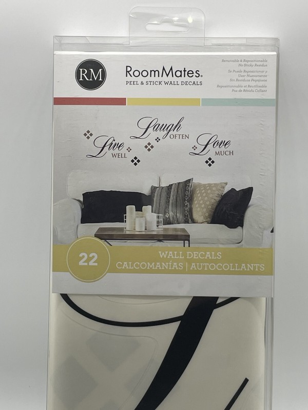2 Pack Room Mates Prim Live Well Laugh Often Love Much Peel Stick Wall Decals gallery