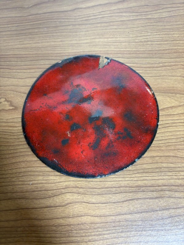 Vintage Green And Red Abstract Disk 6” gallery