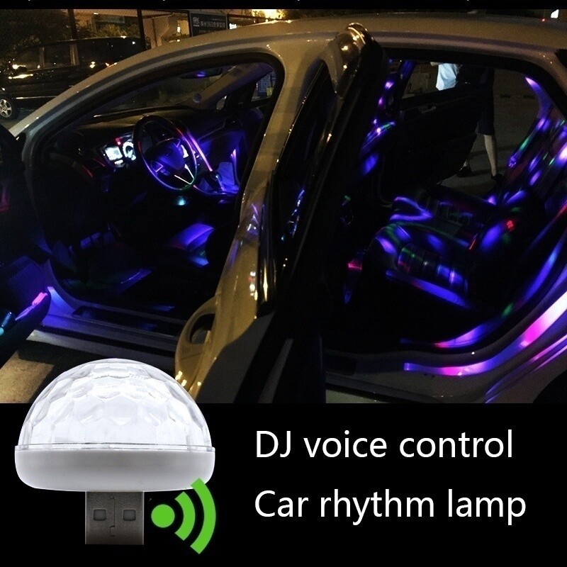 Mini Car Interior Atmosphere Neon Lights Colorful LED USB RGB Decor DJ Lamp Fun