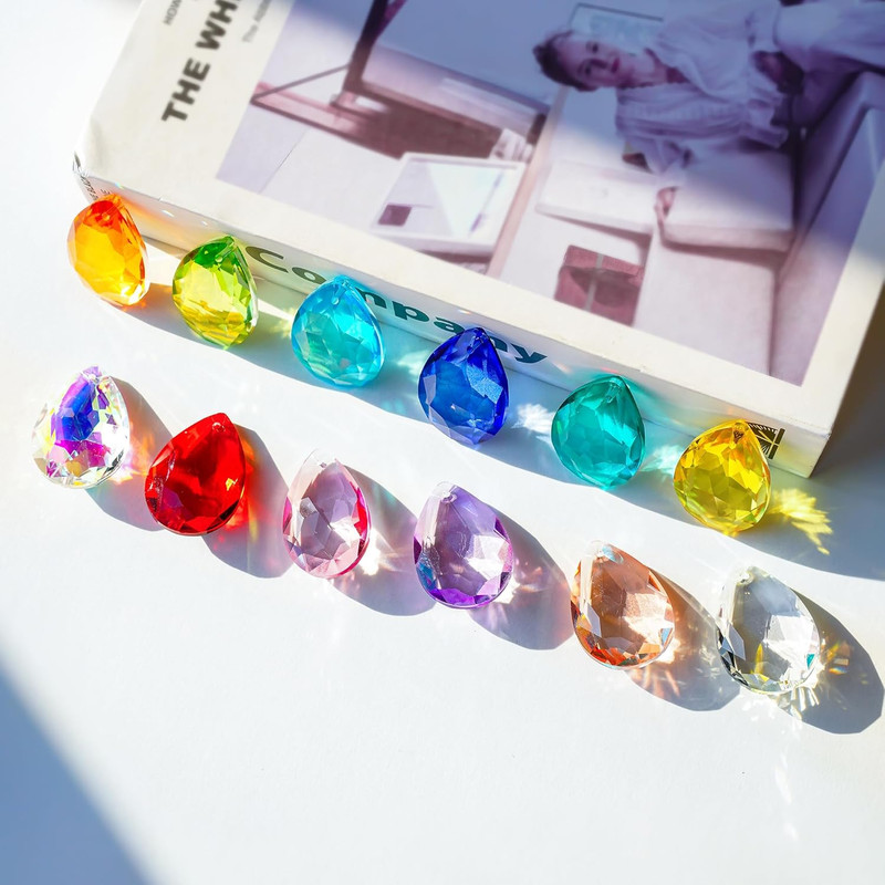 12Pcs Prisms Hanging Crystals 38Mm Multicolor Bauhinia Mix-Color gallery