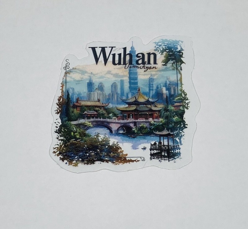 Wuhan China Transparent Sticker Travel City Art Decal Vinyl Souvenir Tc6