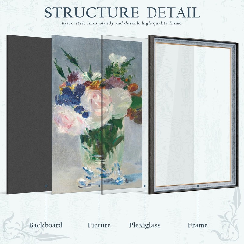 Fisnish 24x36 Poster Frame, Vintage 24 x 36 Poster Frame with HD Plexiglass D... gallery