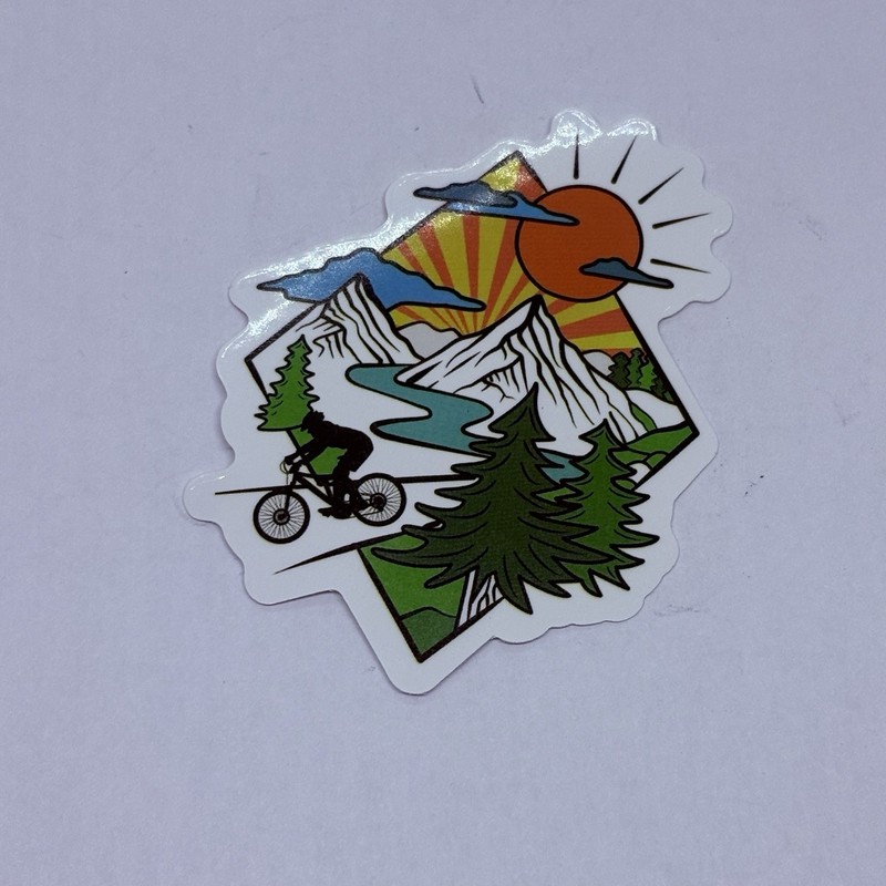 Retro Mountain Trail Sticker Sunrise Scenic Art Travel Decal Vinyl Souvenir Tc9