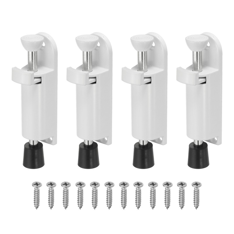 4Pcs Kickdown Door Stop Fit for Distance from the Ground 0-25mm, White