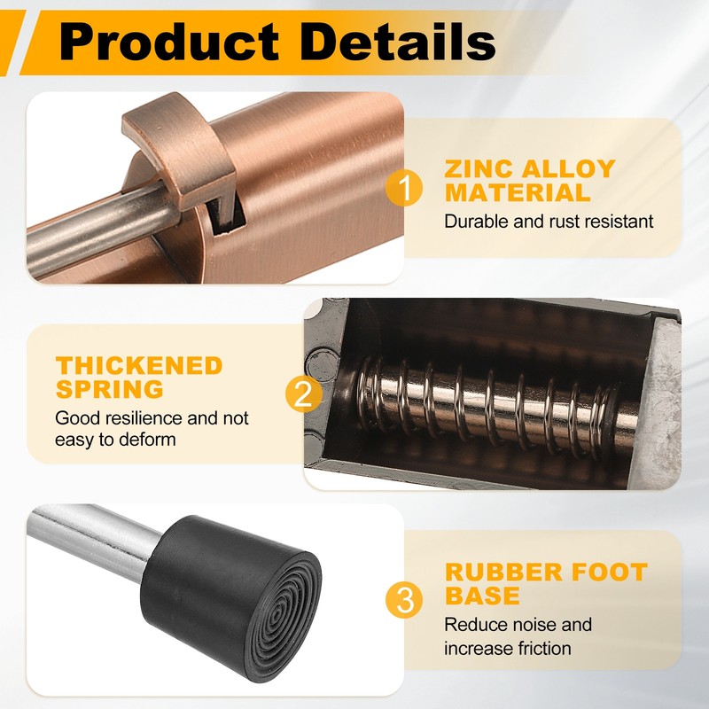 4Pcs Kickdown Door Stop Fit for Distance from the Ground 0-45mm, Bronze gallery