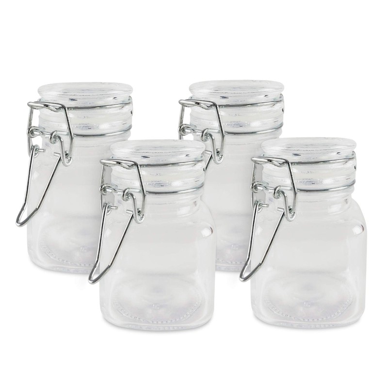 3 1/4″ Square Glass 3.25 inches (H) x 2 (L) x 3 oz (Capacity), Silver