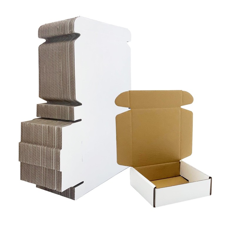 5x5x1.5 inch White Shipping Boxes 50 Pack, Small Corrugated Cardboard Mailer …