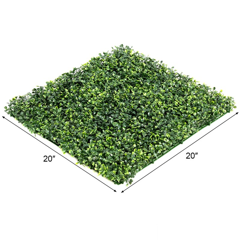 12 PCS 20"x20" Artificial Boxwood Plant Wall Panel Hedge Privacy Fence Green gallery